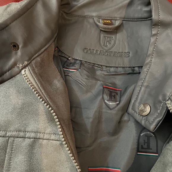 F-collection Men’s Grey Suede Leather Jacket. Size XXL. NWT (Fits like XL) - Picture 9 of 11